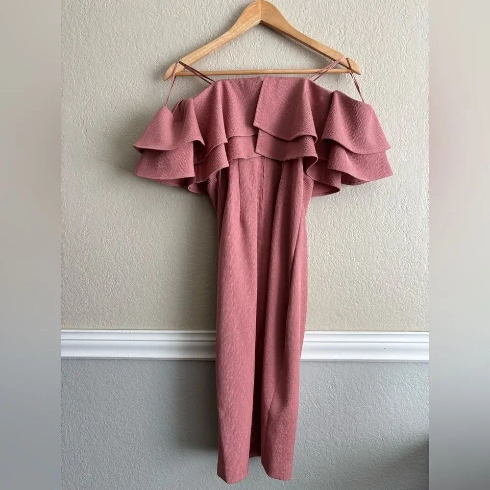 Keepsake Cold Shoulder Ruffle Dress Small - Picture 4 of 9